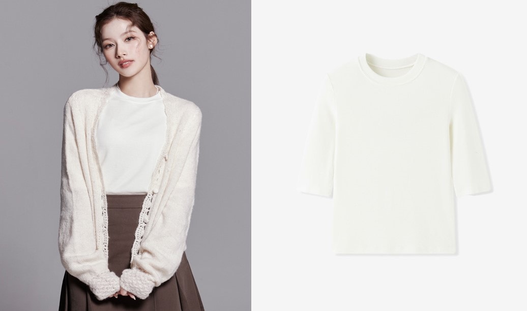 [TWICE SANA] DELPHIN woolen T-shirt_4colors