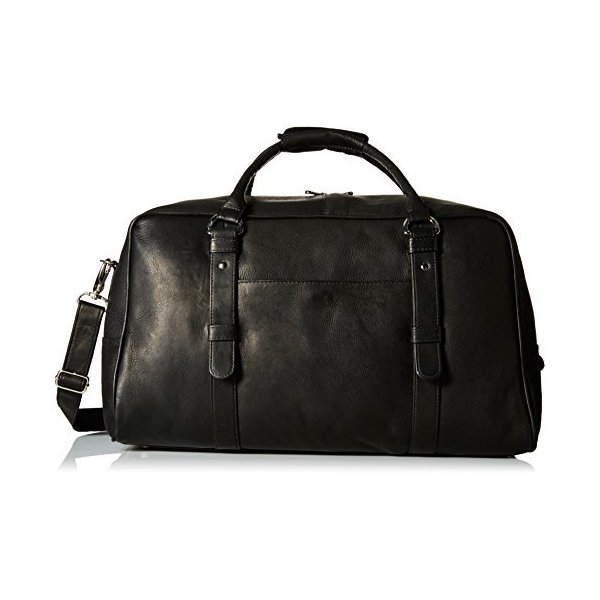 Piel Leather Large Top-Zip Duffel Bag， Black， One Size 並行輸入品