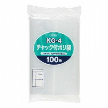 ジャパックス チャック付ポリ袋 KG-4 透明 100枚x15冊 KG-4