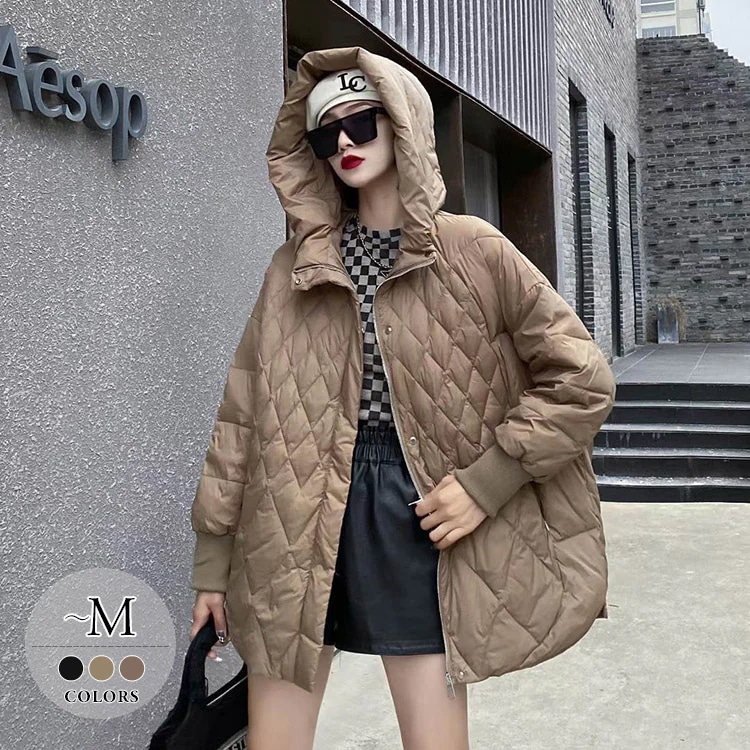 ダウンコート ダウン90 膝丈 ロングコート キルティング アウター トレンチコート 羽織り