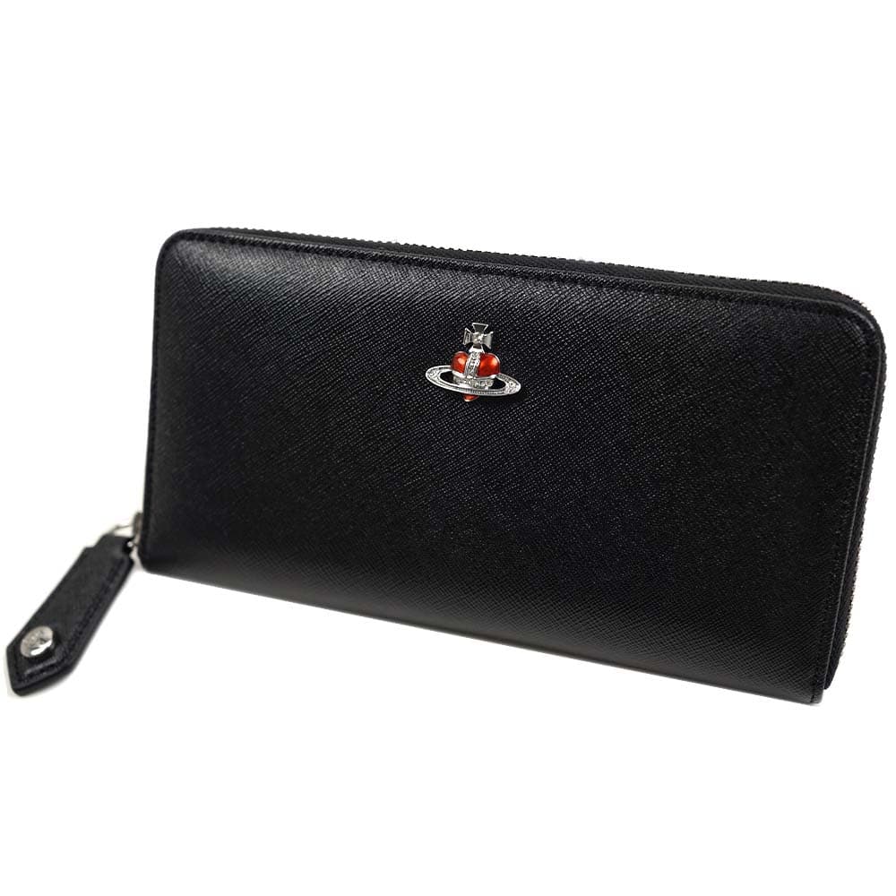 【新品】ヴィヴィアンウエストウッド ディアマンテ オーブ ラウンドファスナー 黒 Vivienne Westwood - 【新品】ヴィヴィアンウエストウッド