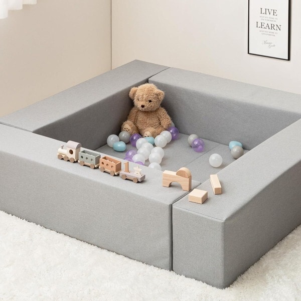 230537105 チョコキッズ L/GY キッズコーナー コソウ ブロック:100×20×高さ24cm マット:80×80×厚み2cm ライトグレー メーカー直送