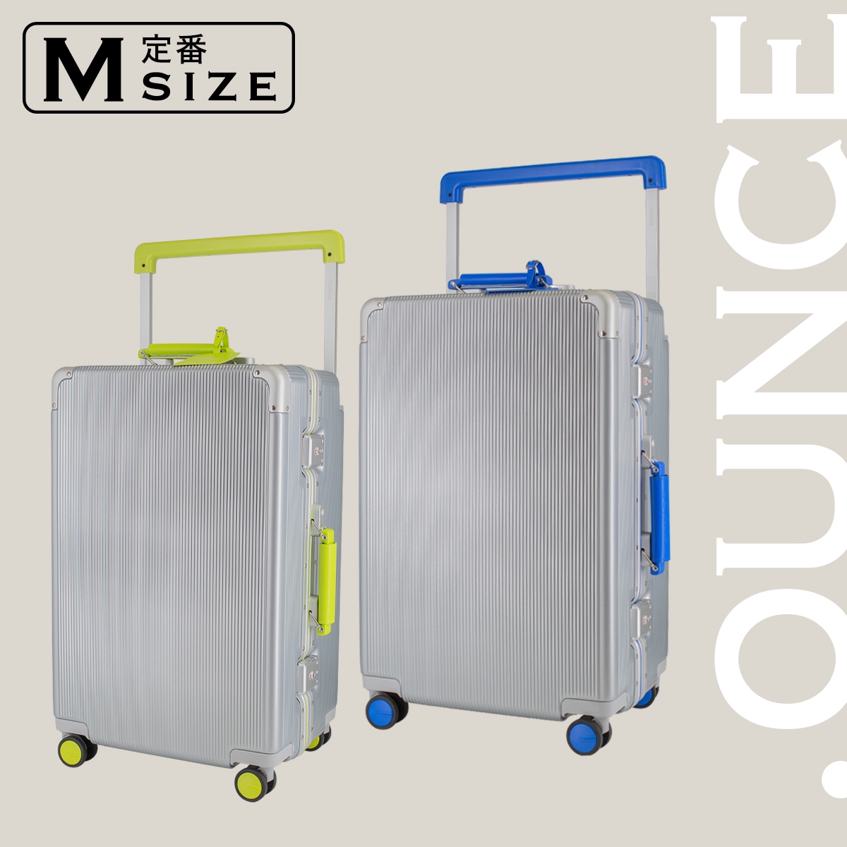 スーツケース アルミフレーム ワイドハンドル 軽量 耐衝撃 ビジネス 出張 キャリーケース キャリーバッグ 旅行バッグ かばん Mサイズ （3泊5泊） 【revel24】