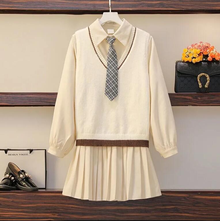 高校生 秋と冬の服 可愛い 上品 エレガント 日常 パーティードレス カジュアル レディース ギフト 小香風Jkスーツスカート 3点セット 2025PL07