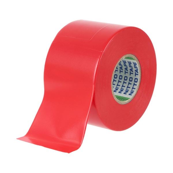 （まとめ） ニトムズビニルテープ No.21 幅広 50mmx20m 赤 J3421 1巻 [x10セット]