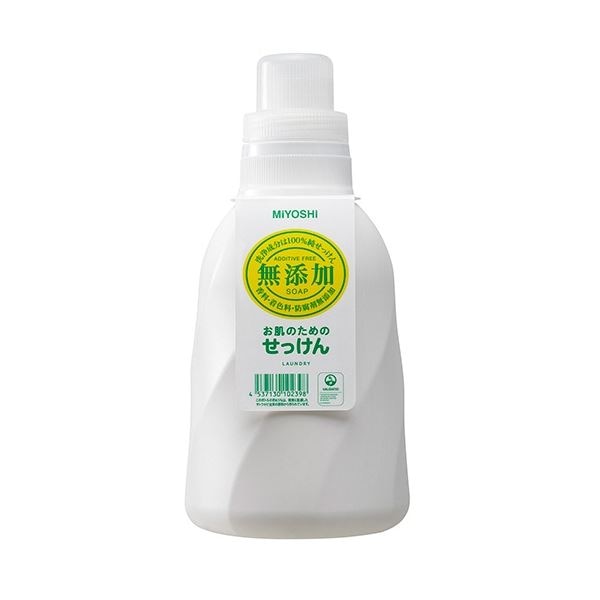 （まとめ）無添加 お肌のための洗濯用液体せっけん 本体 1100ml 1本 [x3セット]