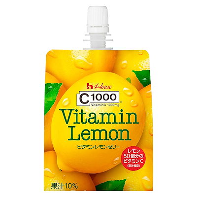 他サイト： ハウスウェルネスフーズ C1000 ビタミンレモンゼリー 180g×6袋(レモン50個分のビタミンC1000mg配合 果汁換算)の商品画像