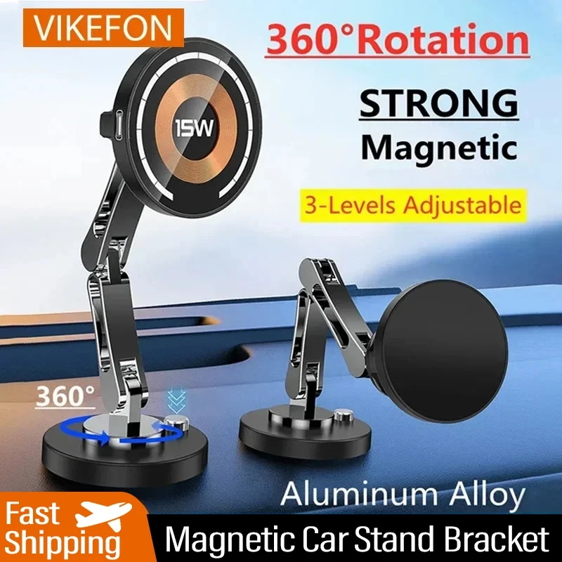 磁気ワイヤレスカーチャージャー,電話ホルダー,急速充電ステーション,iPhone 15,14,13,12 pro max用ホルダー - 509