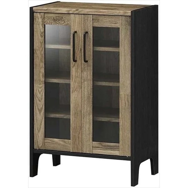 キャビネット サイドボード 古材 ヴィンテージ インダストリアル ガラス扉 木製 木目柄 低ホルムアルデヒド 日本製