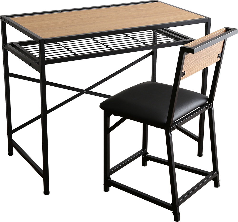 デスクセット 机 おしゃれ 北欧モダン チェア付きセット 棚 木製 インダストリアル コンパクト ゲーミング 9,892円