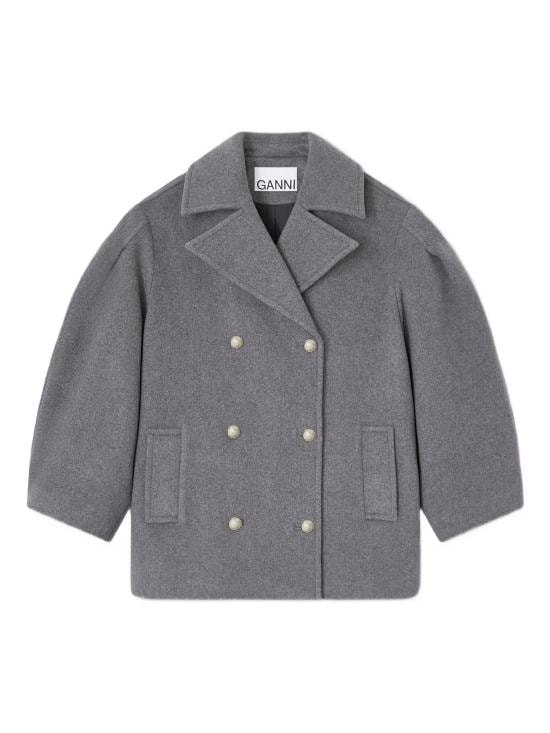 GANNI Women Coats W0930 205 Grey