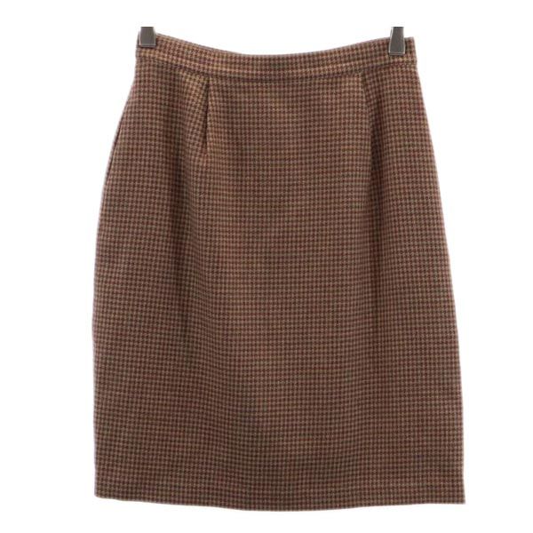 ウール100％ チェック ミニスカート 40 バックジップ レディース