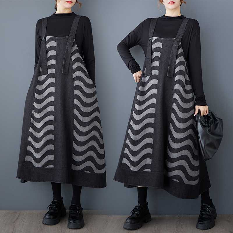 キャミ サロペット レディース デニムドッキング ワンピース 「ファットガール」 体型カバー メガ割 2025秋冬 ワンピース 大きいサイズ