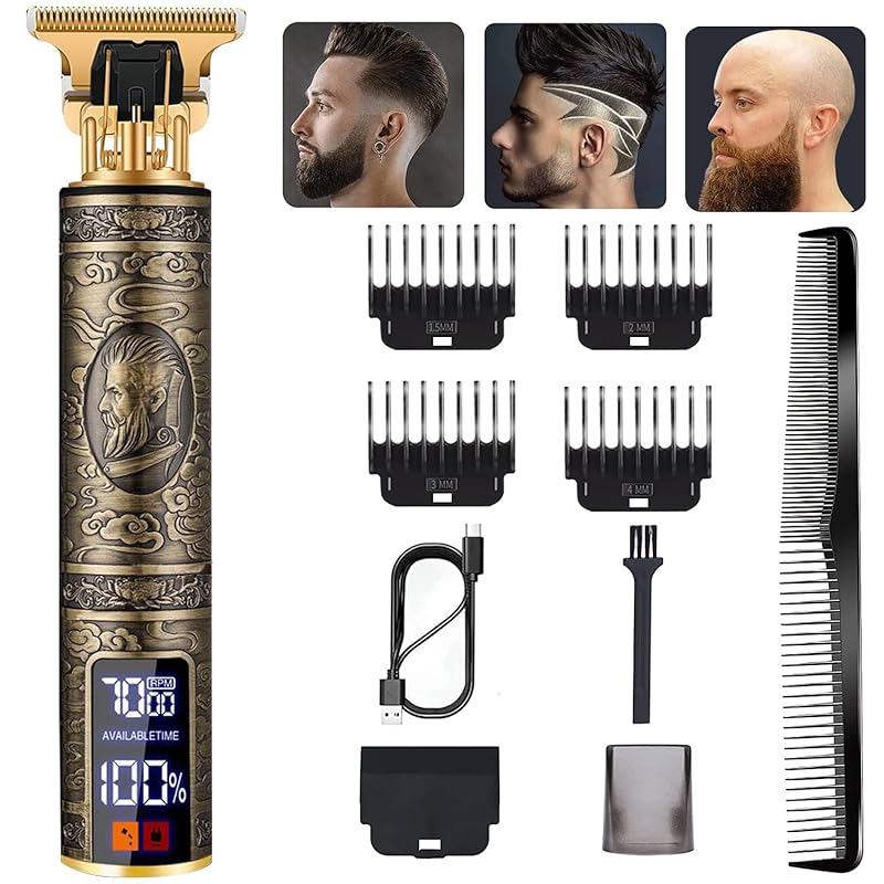 【2023新登場】バリカン LRCUOPY 電動 ヘアカッター 散髪用 USB充電式 コードレス 高さ調節可能1.5-4mm LED電量ディスプレイ 3段階速度 ばりかん 低騒音 防水 プロ仕様 セル