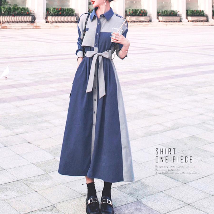 シャツワンピース ロング レディース 6,027円