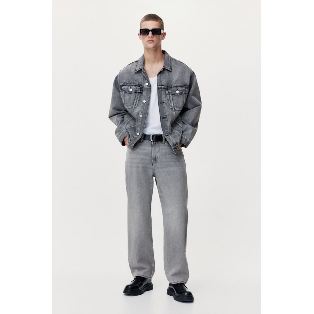 H&M ルーズフィットジーンズデニムグレー