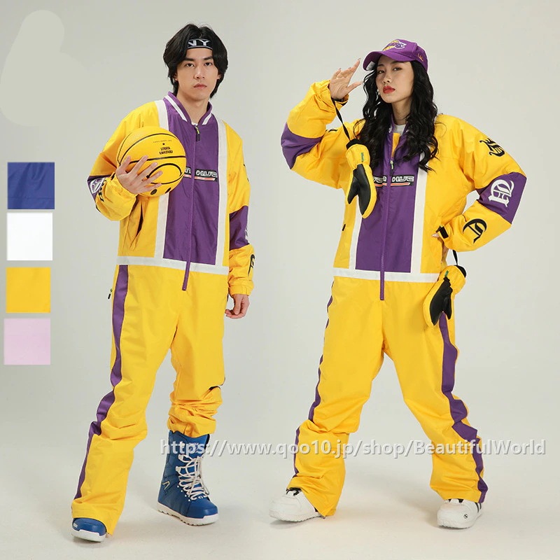スノーボードウェアワンピースオールインワン　男女兼用スキーウェアメンズレディース男女兼用撥水防風保温雪遊び中綿暖かい