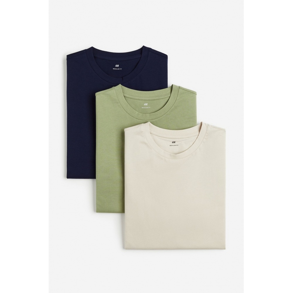 H&M レギュラーフィット t シャツ 3点セットライトベージュ
