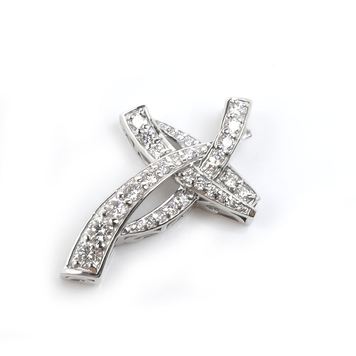 ゆきざき K18WG ホワイトゴールド ル・ペティットマン ペンダントトップ ダイヤモンド0.50ct 2.4g レディース 中古 美品