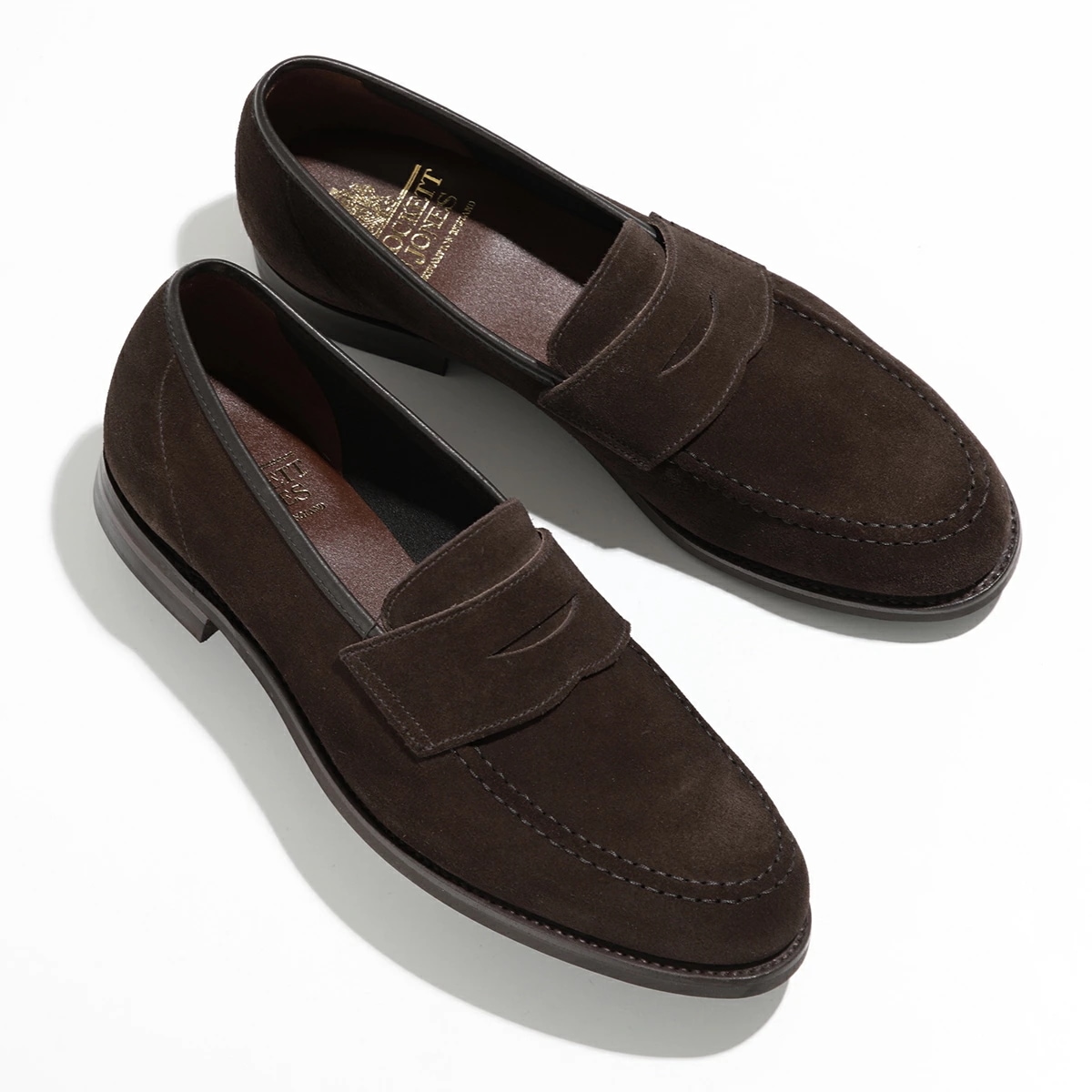 CROCKETT&JONES クロケットアンドジョーンズ ローファー 26254A S02C2 HARVARD 2 ハーバード 2 メンズ スウェード レザー ワイズE 革靴 DARK-BROWN-S