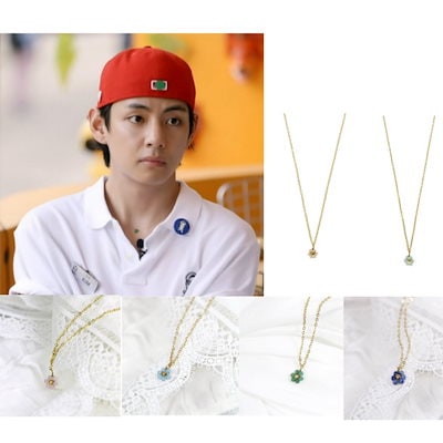 BTS Vテテ着用】LES CLEIAS Mini Maya Steel Necklace 正規品 LES CLEIAS*BTS V(テテ)愛用ブランド Mini Maya 花 ネックレス
