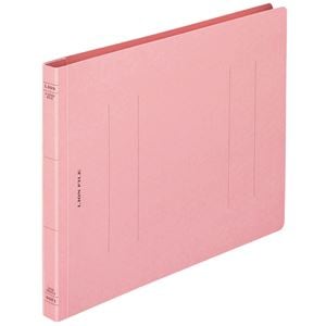 (まとめ) ライオン事務器 フラットファイル(環境) 樹脂押え具 B5ヨコ 150枚収容 背幅18mm ピンク A-526KB5E 1セット(10冊) (×5セット)