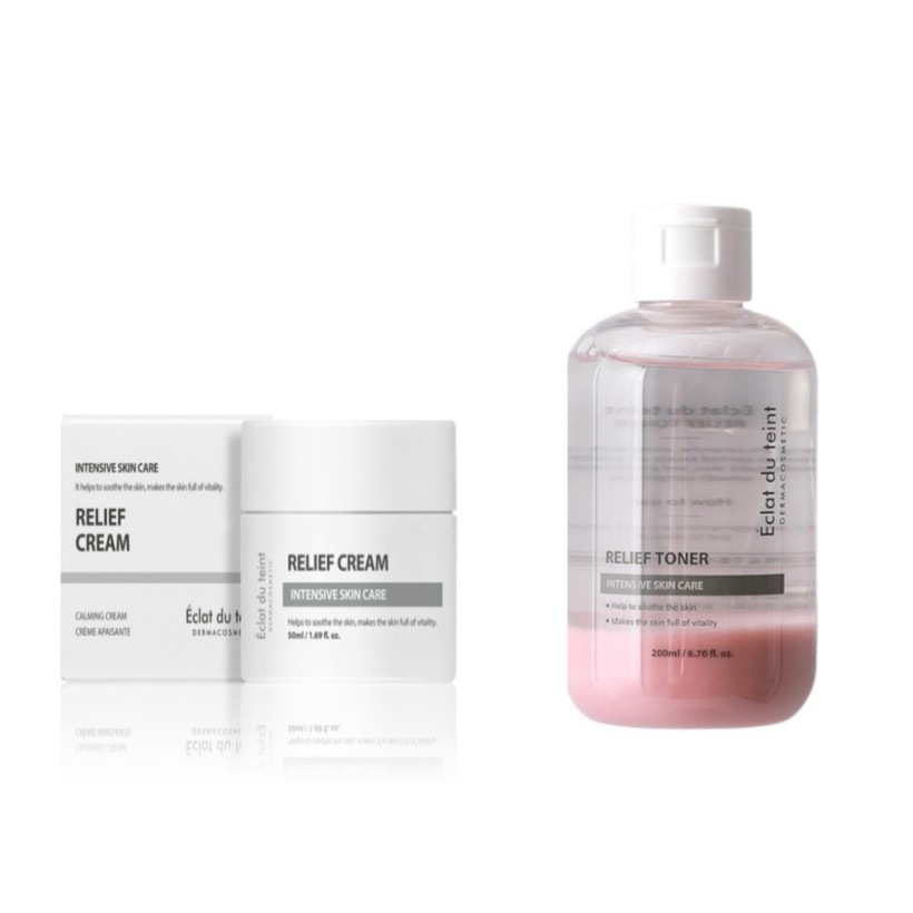 [韓国純正]エッカラ裏地リリーフクリーム50ml+カラミントナー200ml+シートマスクプレゼント贈呈/にきび肌/鋭敏肌/鎮静効果/トラブル肌