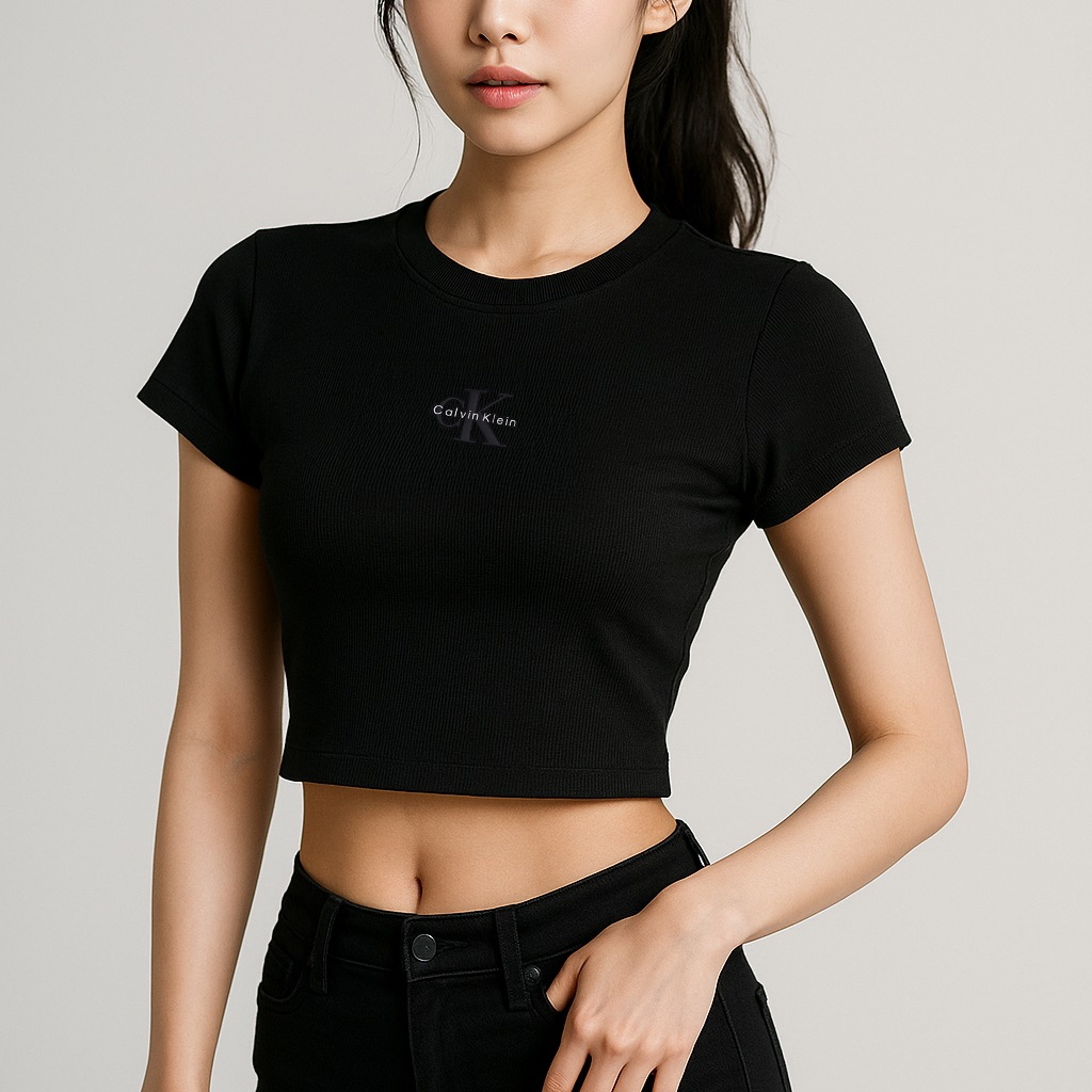 CK モノグラム ロゴ ショート丈 Tシャツ
