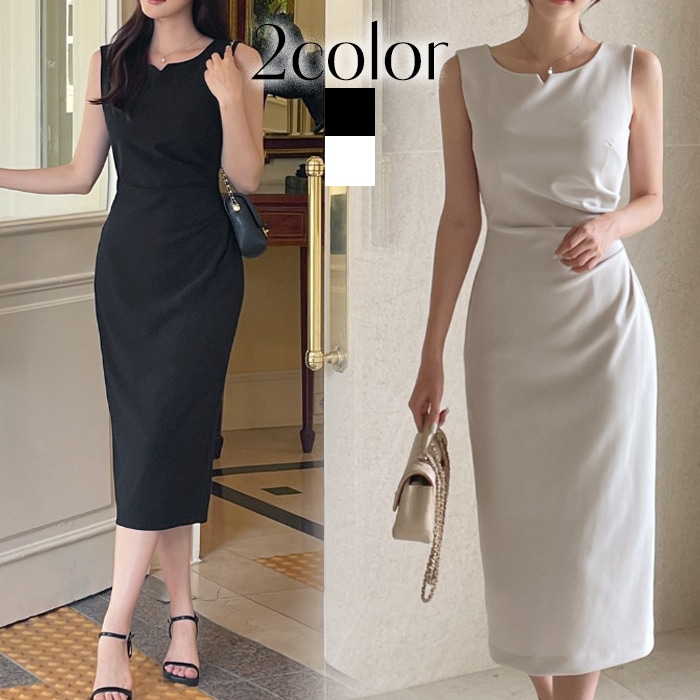 ワンピース 結婚式 パーティードレス ノースリーブ 二次会 上品