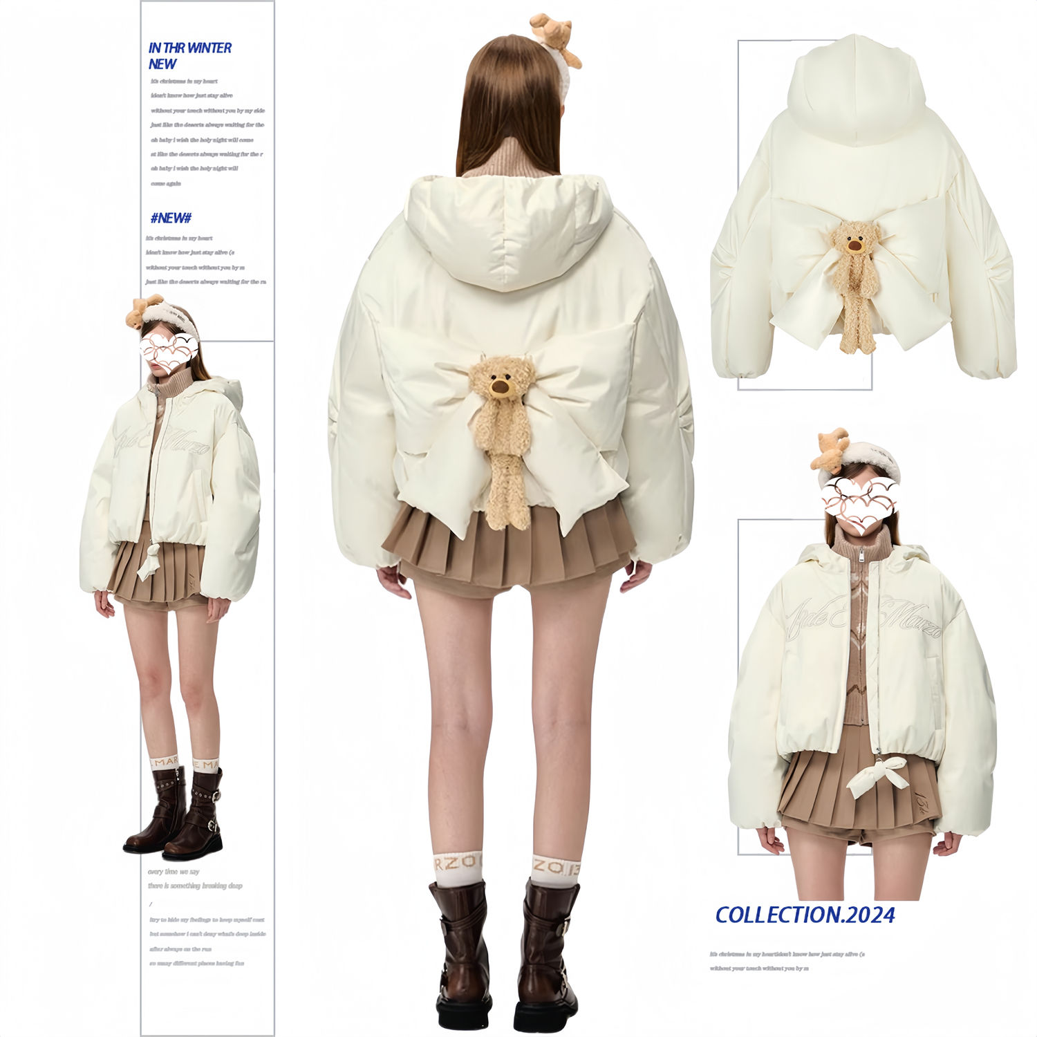 DEリボンサテンライトコートおしゃれショート保温ダウンジャケット気品たっぷり秋冬 5,622円