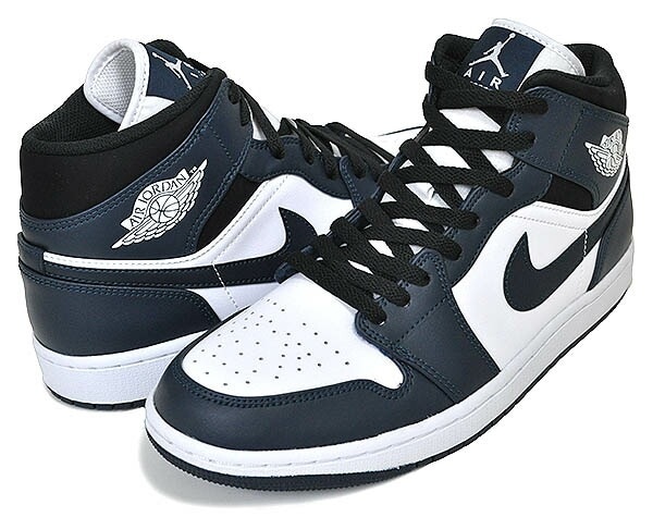 エアジョーダン 1 ミッド ネイビー ホワイト 554724-411