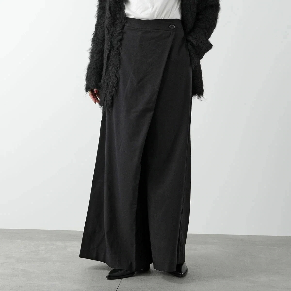 MEIMEIJ メイメイジェイ ワイドパンツ M4IF04 レディース スラックス ラップスカート風 フレア 100