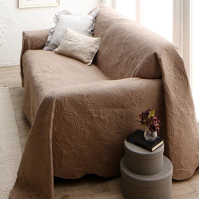 かけるだけでソファが変わる デザインソファカバー [kilyta]キリータ ズレ防止ベルトなし 200x200cm ベージュ