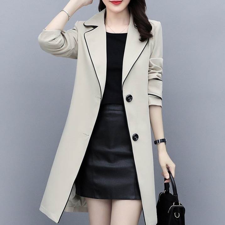 アウター トレンチコート レディース 個性的 長袖 ミドル丈 Aライン Vネック 無地 茶色 アイボリー 黒 ピンク 青 S M L XL 2XL 春 秋 きれいめ 上品 おしゃれ シンプル ベーシッ