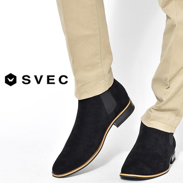 サイドゴアブーツ メンズ ブーツ ローヒール ショートブーツ 革靴 カジュアル 履きやすい 歩きやすい ミドルブーツ ショート丈 シンプル アンクル 紳士靴 おしゃれ 黒 ブラック スエード 合成皮革