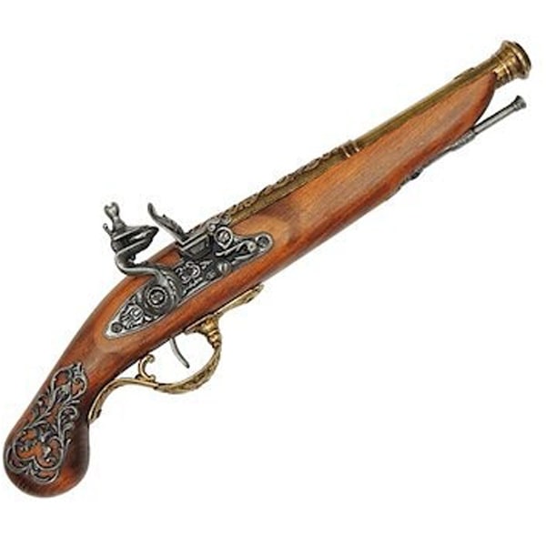 リントロック ゴールド DENIX デニックス 1196/L 37cm イギリス レプリカ 銃 コスプレ フリントロックピストル ミリタリー アーミー 模造 ピストル 拳銃