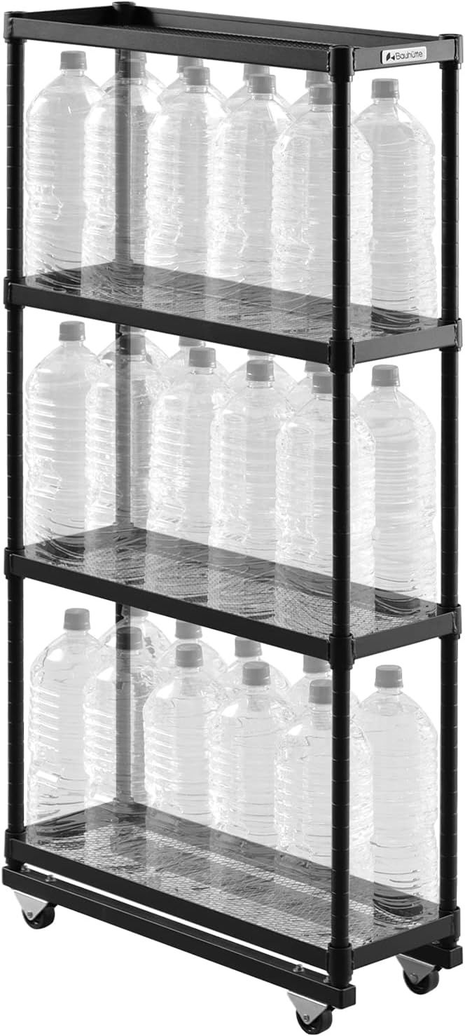 スリム ボトルラック ラージ BHS-200-BK キッチンワゴン 隙間収納 幅 20cm タイプ