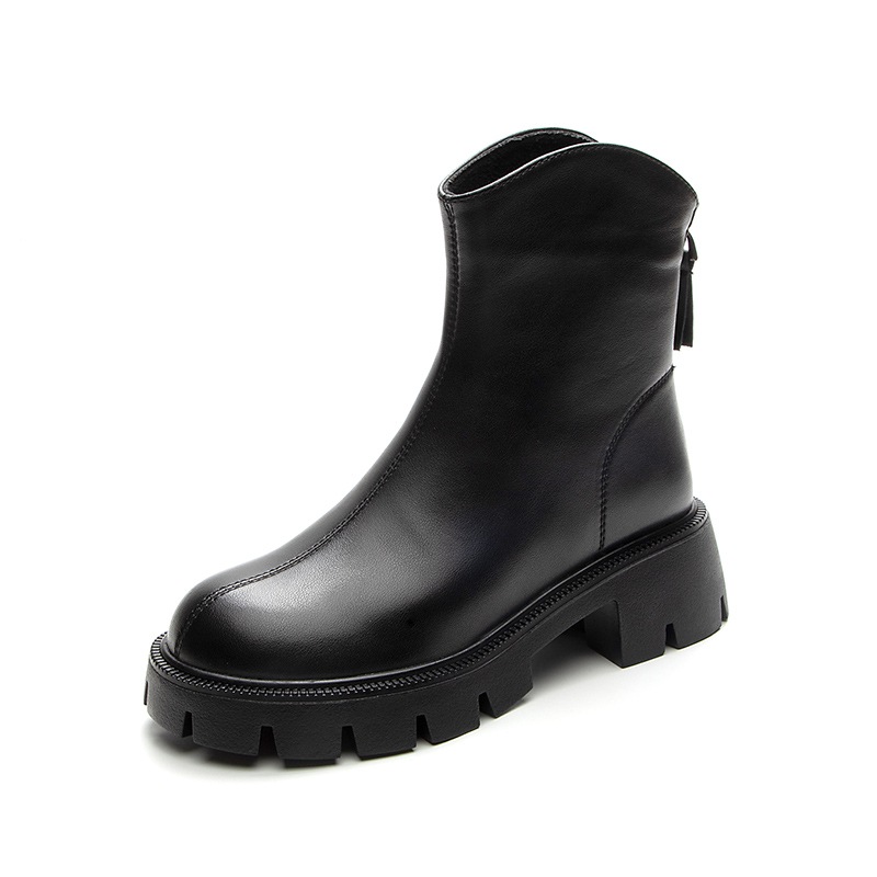 厚底チェルシーの婦人靴本革の靴のかかとの高さ5.0 cm