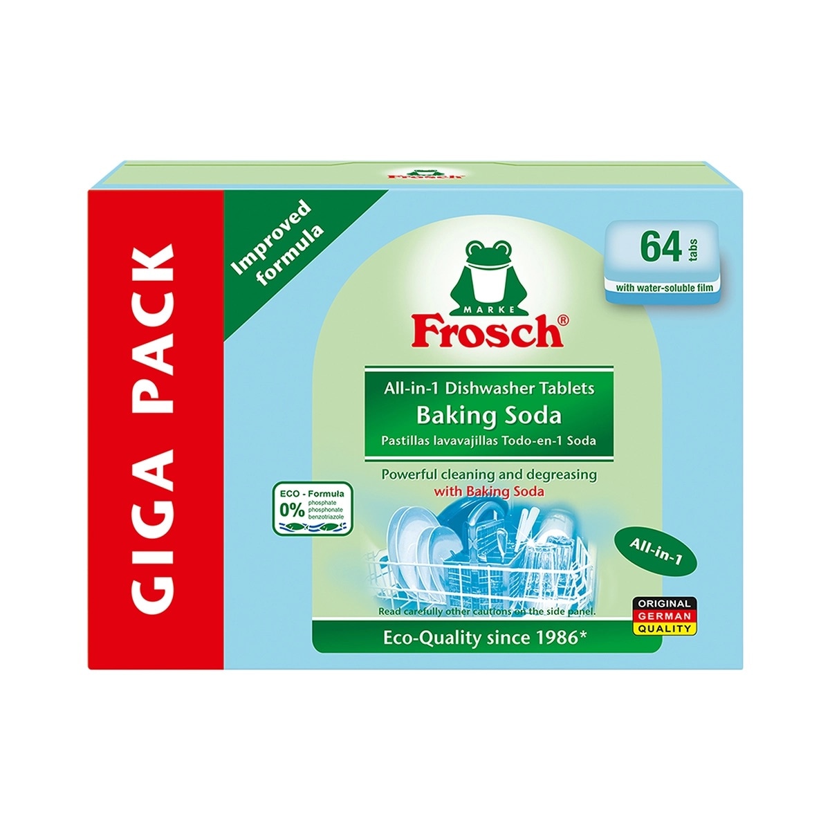 【大容量64回分】食洗機用タブレット20g x 64個 ナチュラル洗浄 植物由来 無添加＆エコ