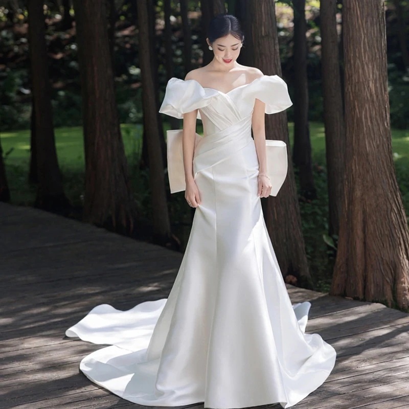 ワンピースドレスドレス気質 高級感 高級感 花嫁 演奏会 ロングドレス ウェディングドレス 白 パーティードレス2025 結婚式 花嫁ロングドレス 二次会 ドレス ワンピース ドレス 結婚式ワ