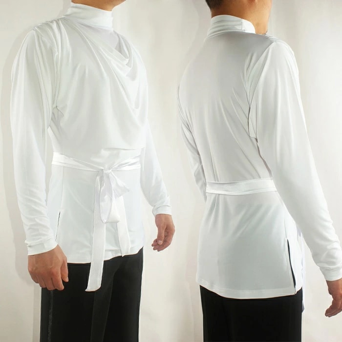 【サイズ有XS-XL】男性社交ダンス衣装 トップス ホワイト 競技用 ラテンダンスシャツ メンズラテンシャツ 男性用 ダンス衣装　ダンスウェア 練習着 ラテン ルンバ チャチャチャ 演出 発表会 パー
