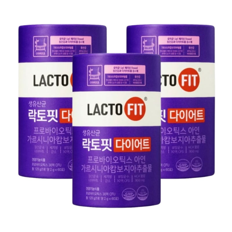 【韓国No.1】 LACTO FIT ダイエット 2g×180包 (60包×3箱) [体脂肪管理 腸活]