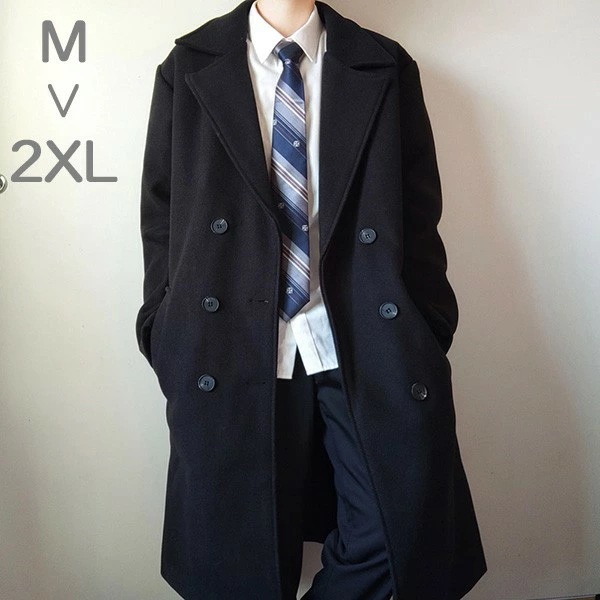 コート メンズ チェスターコート 学生 暖かい ロングコート アウター メンズファッション 春 秋冬 ブラック 黒 カッコイイ M L XL 2XL dm127t2t2ze 8,015円