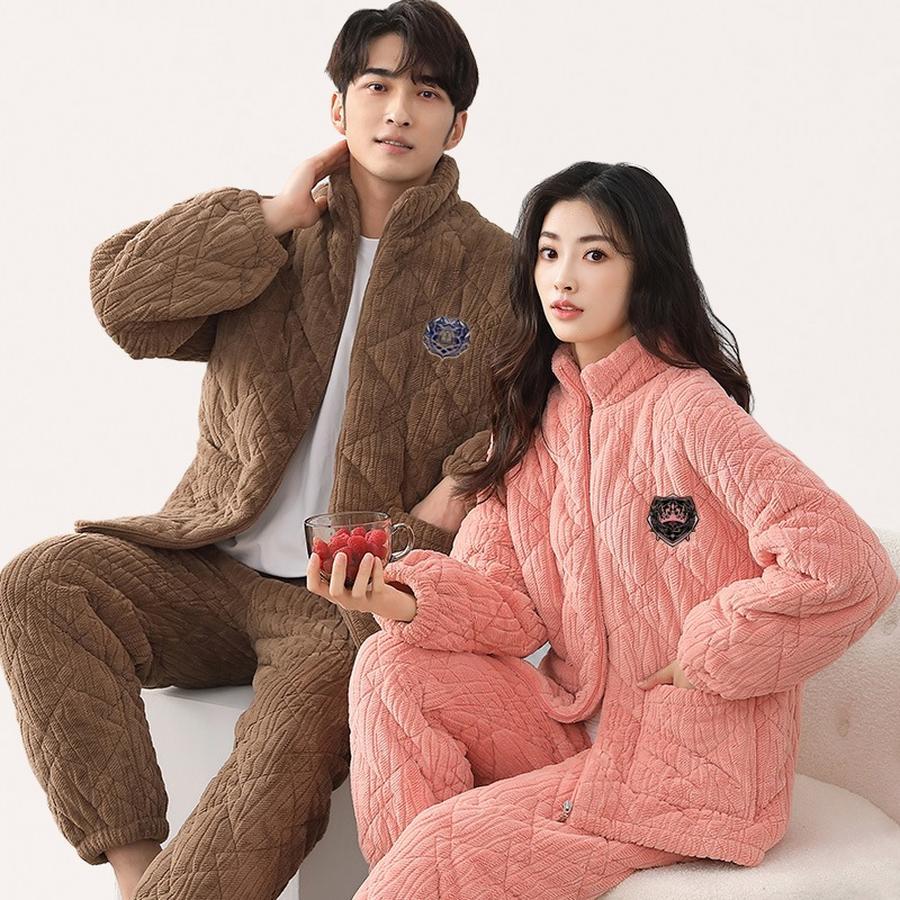 母の日人気商品 パジャマ もこもこ カップル ペア ウェア 上下 セット メンズ レディース ペア パジャマ もこもこ カップル パジャマ ペア モコモコ 防寒着