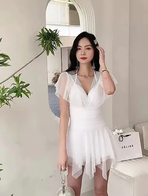 2023新型 水着u3000ワンピース レディースセクシーレースワンピース水着 太め体型カバースイムウェ30%までに制限