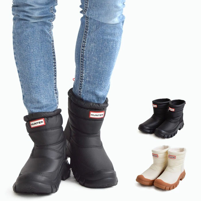 【国内正規品】ハンター ブーツ レディース ショートブーツ スノーブーツ アウトドア イントレピッド インシュレイティド ショート スノー ブーツ ショート丈 リサイクル エコ HUNTER 雪