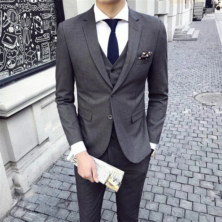 ビジネススーツ スリムスーツ メンズ フォーマル 就職活動 無地 二つボタン 卒業式 結婚式 披露宴
