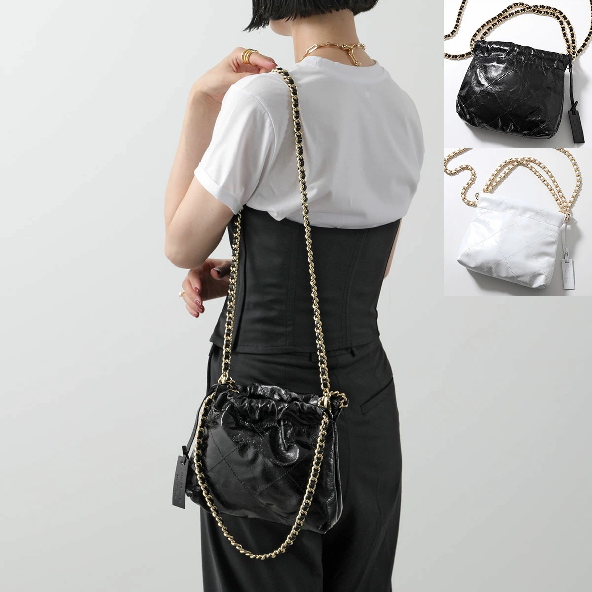 MARCO MASI マルコマージ ショルダーバッグ 3643 ZEUS-CAT レディース レザー チェーン キルティング ステッチ ハンドバッグ 鞄 カラー2色