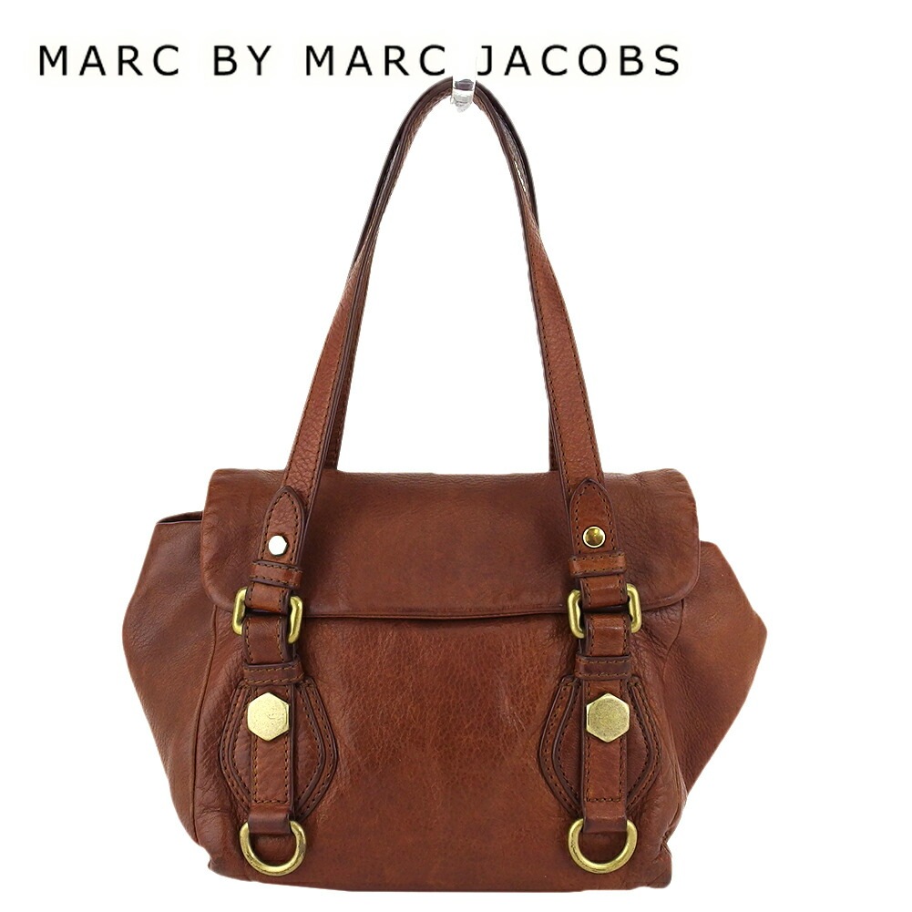 マークバイ ハンドバッグ トートバッグ バッグ レディース ブラウン ゴールド レザー MARC B