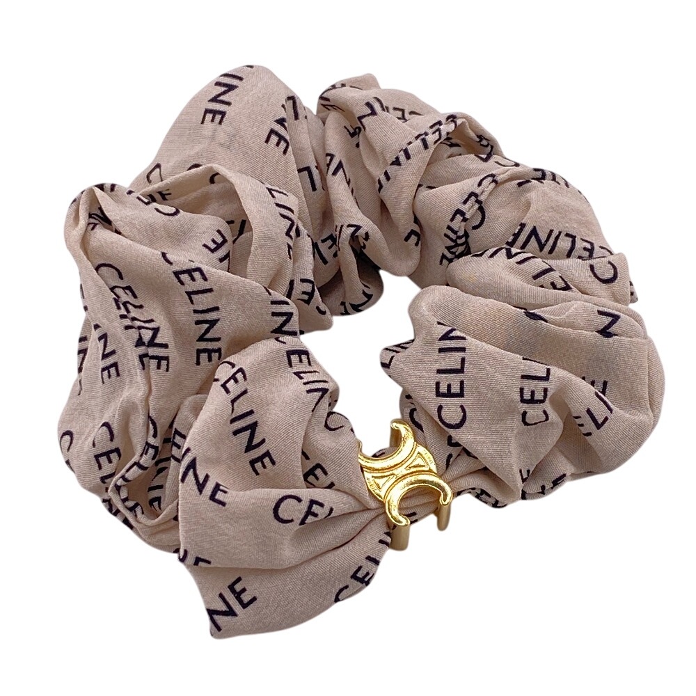 CELINE シルクシュシュ ロゴ入り CELINE シルクシュシュ ロゴ入り